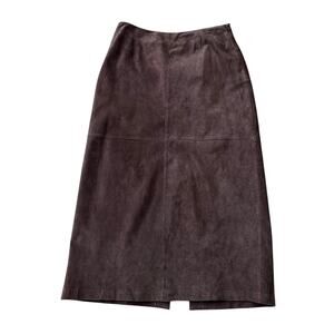 Vintage Charter Club Brown Suede Midi Skirt Size 12
